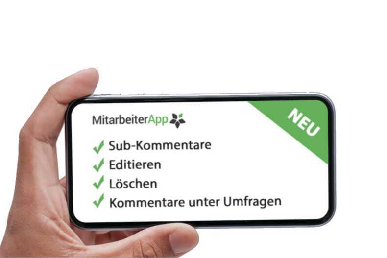 Kommentarfunktion der Mitarbeiter-App